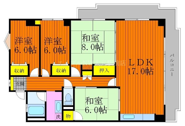 サニーハイム岡山の物件間取画像